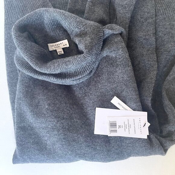 Equipment Delafine Cashmere Sweater Womens Gray Turtleneck Lightweight - Picture 4 of 10